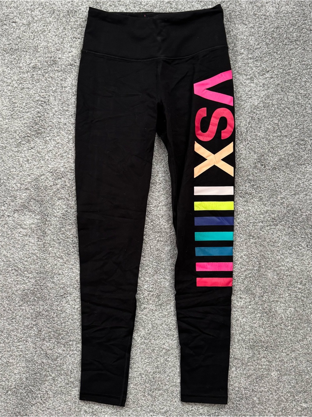 Victoria's Secret VSX Sport Knockout Tight Size S Black Leggings Color Text